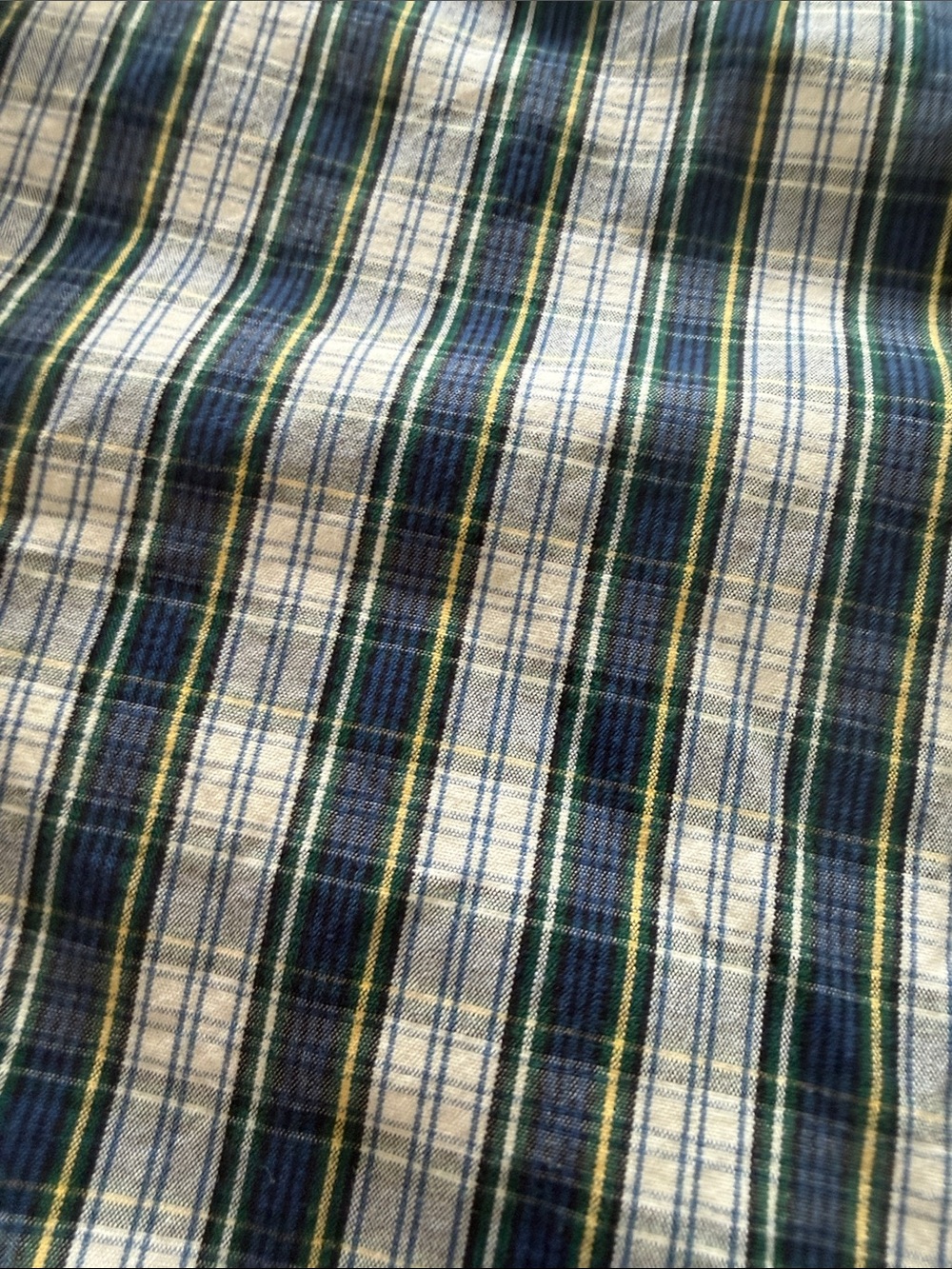 Izod Mens Navy Green Yellow Plaid Button-Down Shirt Like New Medium - Picture 8 of 8